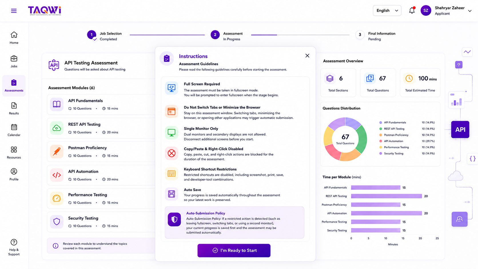 Taqwi mock interview instructions